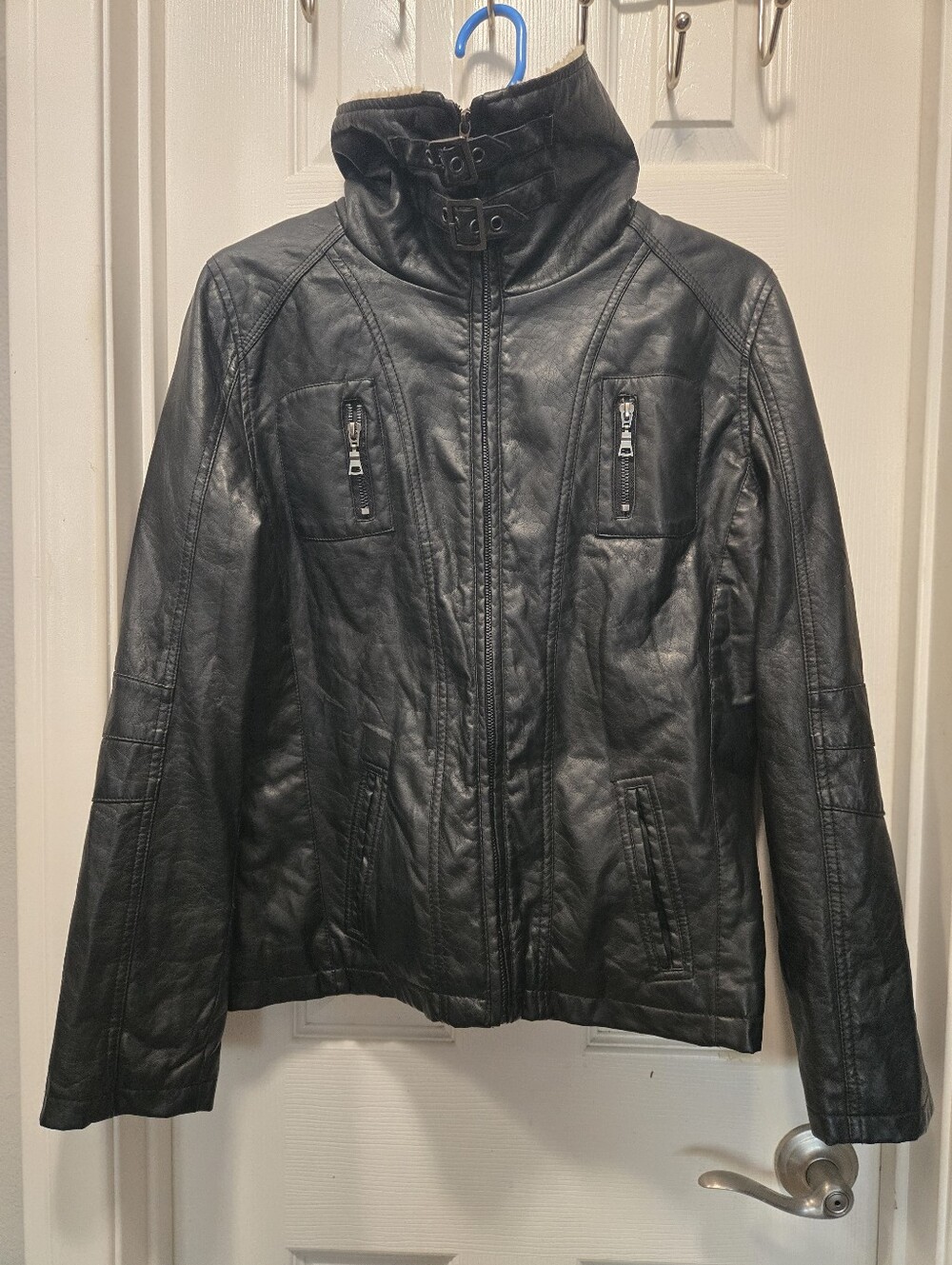 Brave Soul Faux Leather Moto Jacket Size L